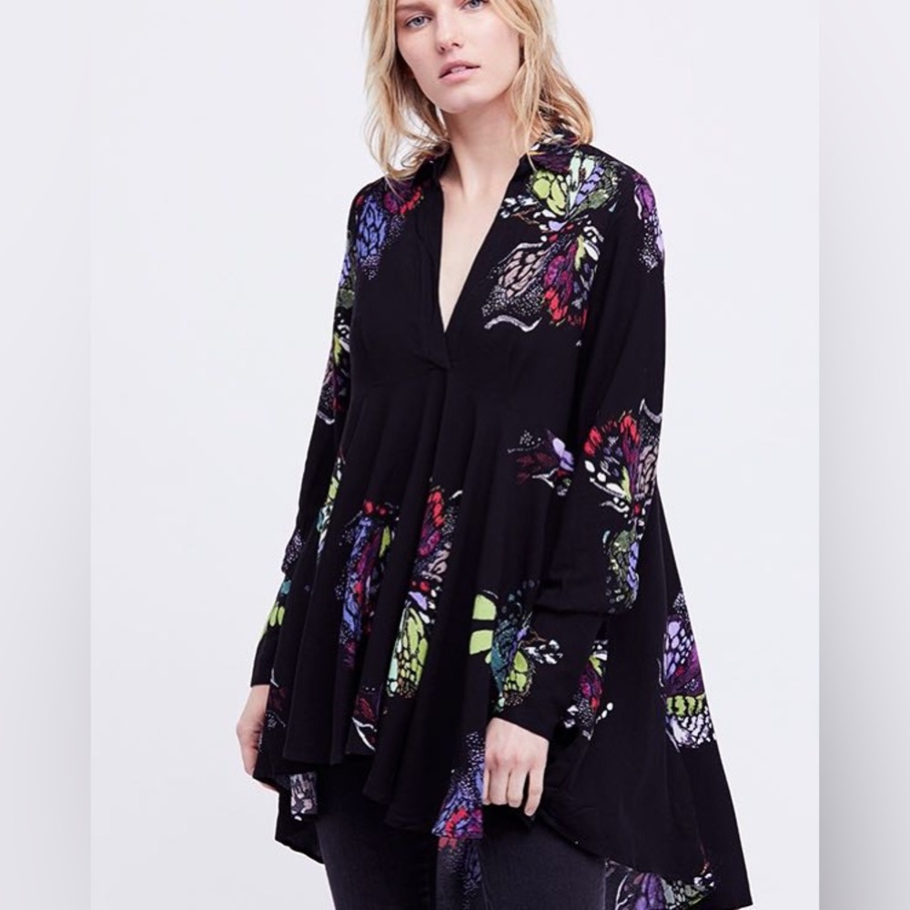Free People Field of Butterflies tunic S